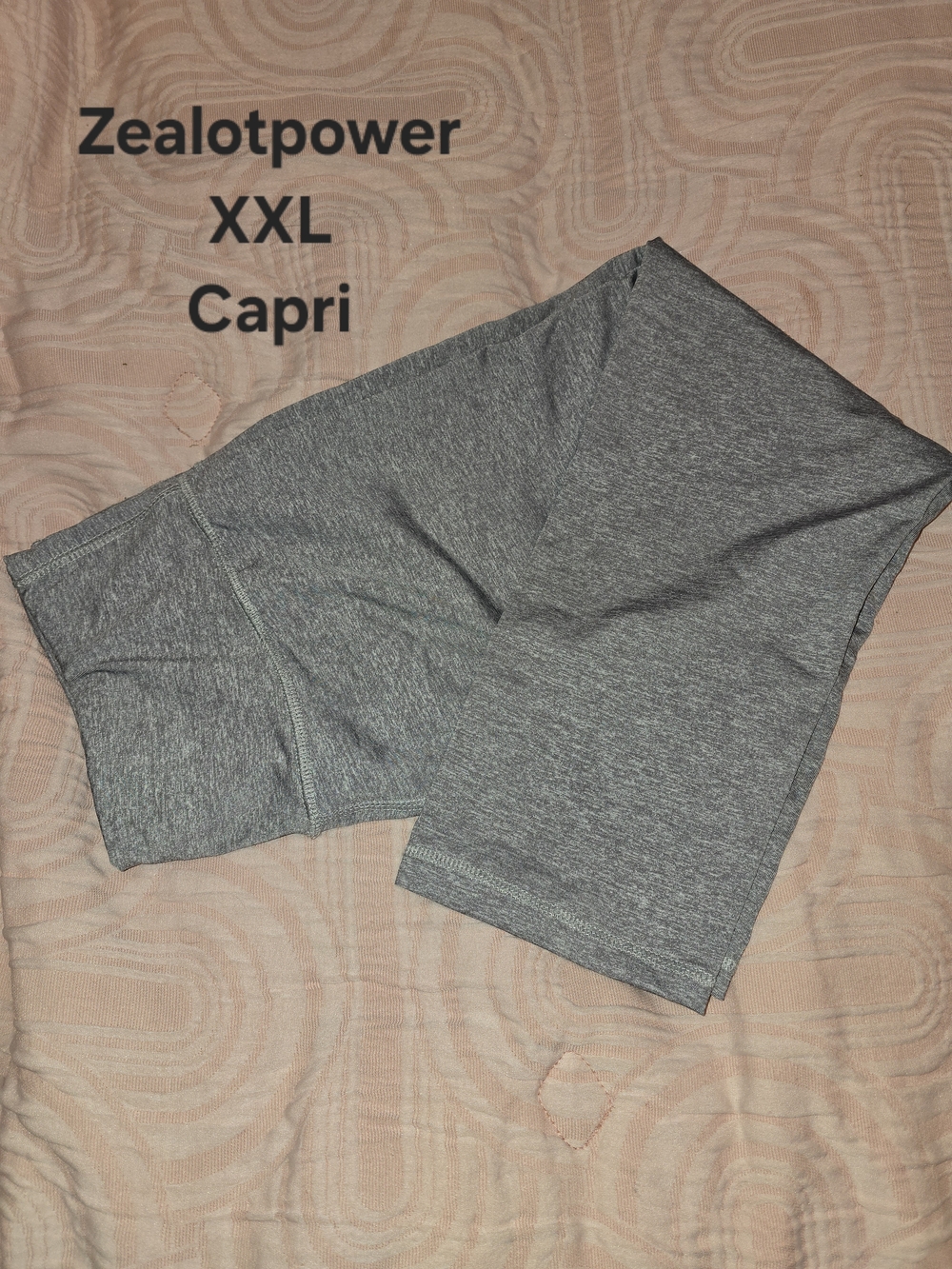 Women's Gray Capri Yoga Capris- XXL